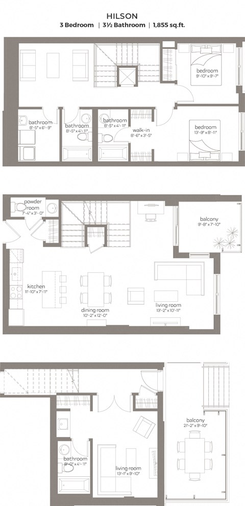 two layouts of a house with floor plans and elevations